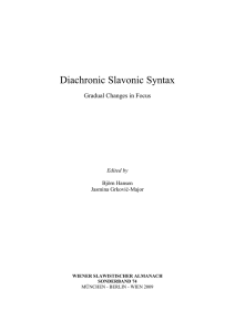 diachronic syntax in slavonic languages