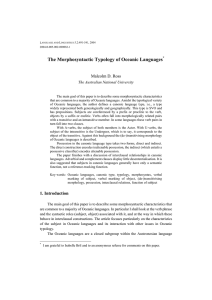 The Morphosyntactic Typology of Oceanic