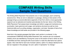 COMPASS Writing Skills Sample Test Questions