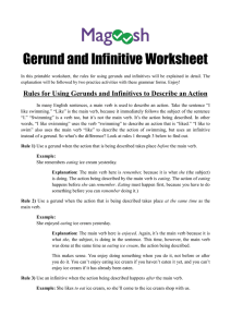 Gerund and Infinitive Worksheet