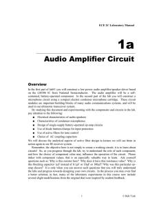 Audio Amplifier Circuit - Electrical and Computer Engineering