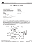 CM8870/70C CMOS Integrated DTMF Receiver