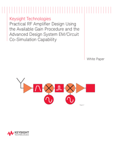 Keysight Technologies Practical RF Amplifier Design Using the