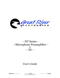 – NV Series – – Microphone Preamplifier – – DI –