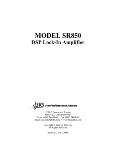 MODEL SR850 DSP Lock-In Amplifier