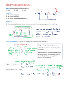 KIRCHOFF`S VOLTAGE LAW: EXAMPLE 1