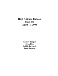 Queens` High Altitude Balloon Phys 450, April 11, 2008 Report