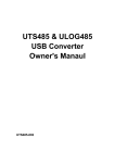 UTS485 Owner`s Manaul