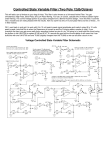 Voltage Controlled State Variable Filter