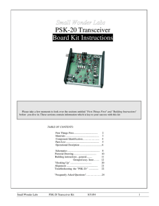 PSK-20 Transceiver Board Kit Instructions