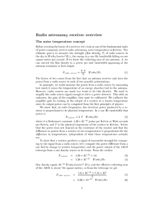 Radio astronomy receiver overview