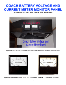 coach battery voltage and current meter monitor panel