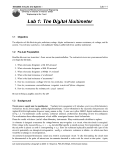 Lab 1: The Digital Multimeter