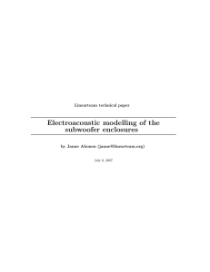 Electroacoustic modelling of the subwoofer enclosures