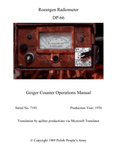 Roentgen Radiometer DP-66 Geiger Counter
