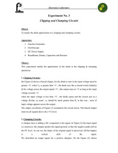 Experiment No. 3 Clipping and Clamping Circuits