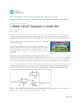 "Linkwitz Circuit" Equalizes a Closed Box - Application Note