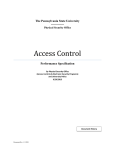 Security Access Controls Specifications