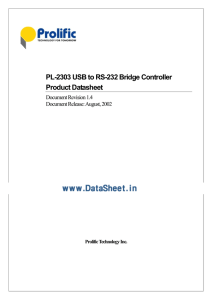 PL-2303 USB to RS-232 Bridge Controller Product