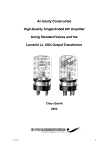 8 W Single End, EL34 amplifier