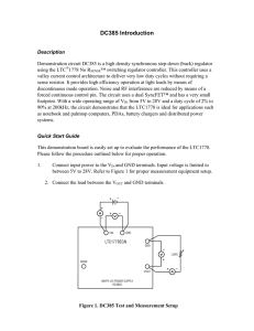 DC385 - LTC1778EGN Evaluation Kit Quick Start Guide