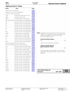 Time Delay Relays and Modules - catalog 1308242 issued 3/2003