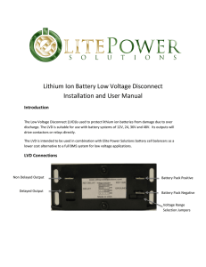 Low Voltage Disconnect Specifications