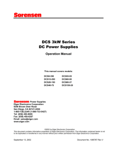 DCS 3kW Series DC Power Supplies