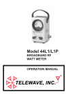 Telewave Model 44L1/1P Wattmeter Manual