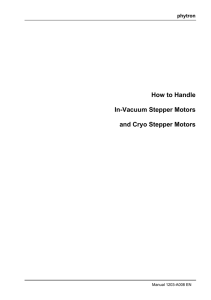 How to Handle In-Vacuum Stepper Motors and Cryo Stepper Motors