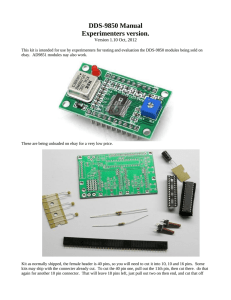 DDS-9850 Manual Experimenters version.