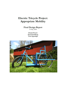 Electric Tricycle Project: Appropriate Mobility