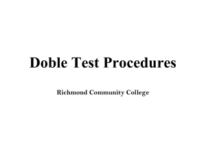 Doble Test Procedures - Richmond Community College