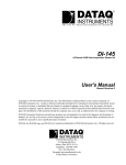 DI-145 USB Data Acquisition Starter Kit Hardware Manual