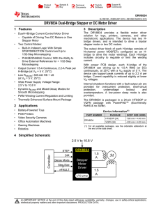 Texas Instruments DRV8834 stepper motor driver datasheet