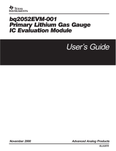 bq2052 EVM-001 Primary Lithium Gas Gauge