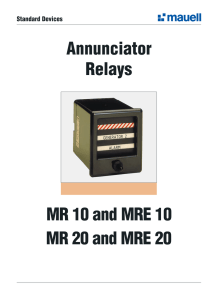 Annunciator Relays MR 10 and MRE 10 MR 20 and MRE 20