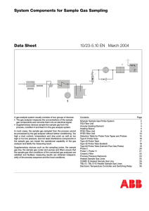 System Components for Sample Gas Sampling Data Sheet