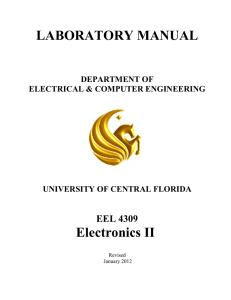 LABORATORY MANUAL Electronics II  EEL 4309