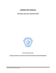 LABORATORY MANUAL  P242 (Basic Electronics Lab) (2013‐2014)   