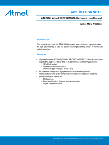 APPLICATION NOTE AT02876: Atmel REB212BSMA Hardware User Manual Atmel MCU Wireless Introduction