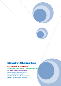 Study Material Circuit Theory 3rd Semester Electronics &amp; Telecom Engineering