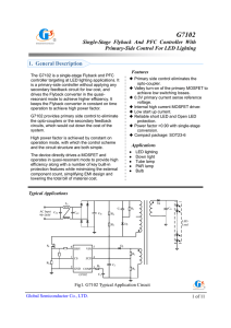 G7102  Single-Stage Flyback And PFC Controller With Primary-Side Control For LED Lighting