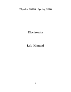 Electronics Lab Manual