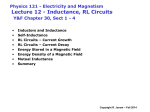 Inductance, RL Circuits