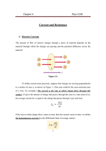 Current and Resistance