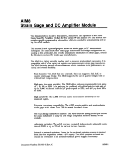 AIMS Strain Gage and DC Amplifier Module