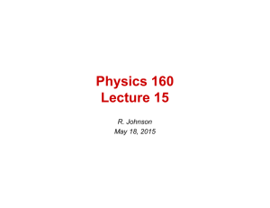 Physics 160 Lecture 15