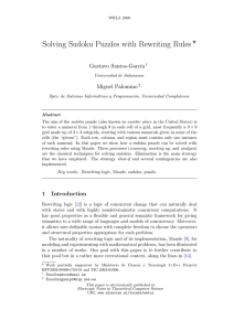 Solving Sudoku Puzzles with Rewriting Rules⋆