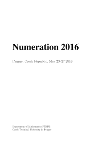 Numeration 2016 - Katedra matematiky